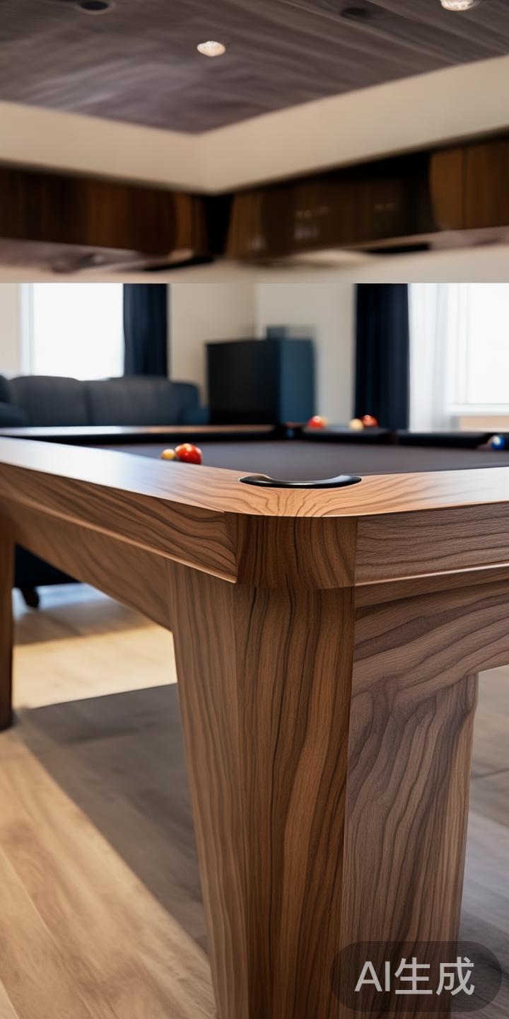 外观设计与风格
选择符合家庭装修风格的台球桌，不
